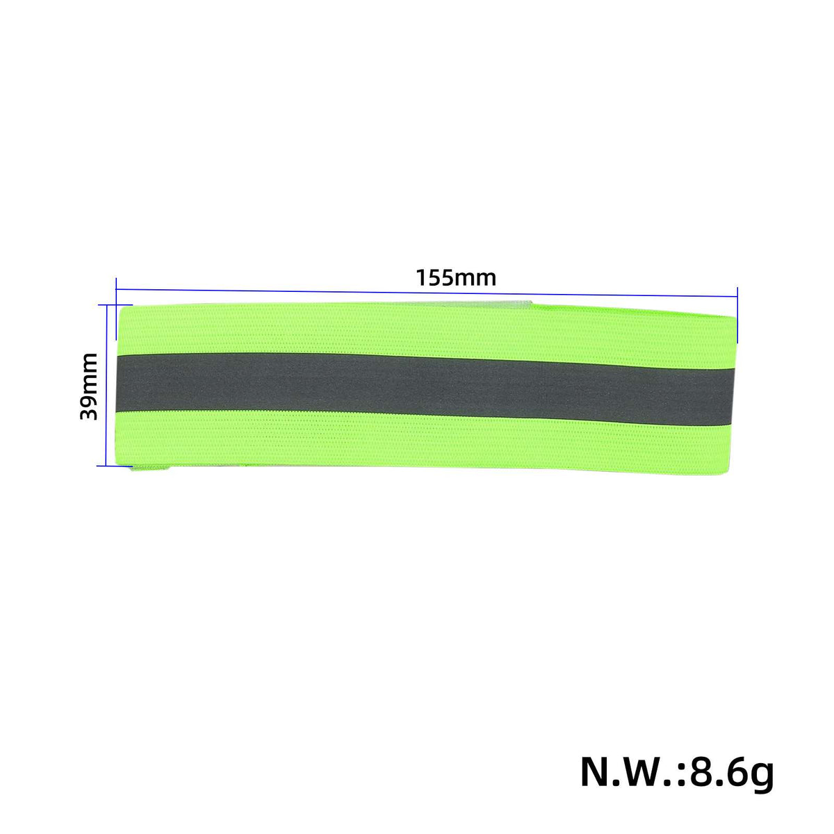 Fluorescent green 4*1.5cm shaggy reflective hand and foot wristbands