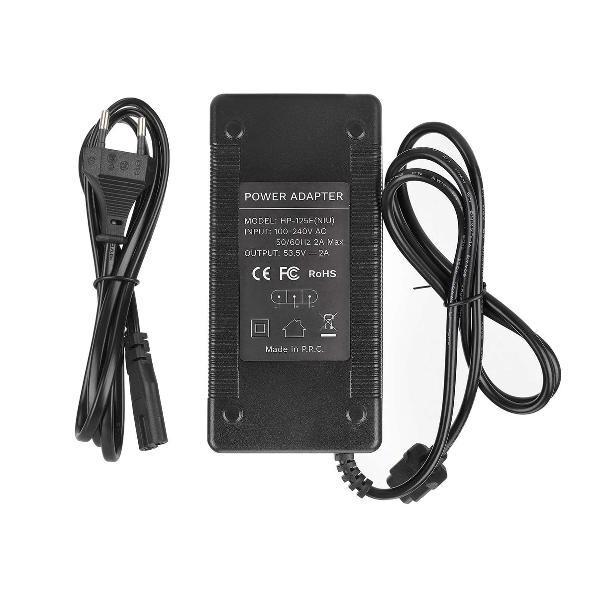 53.5V2A charger with EU plug and fan for NIU electric scooter