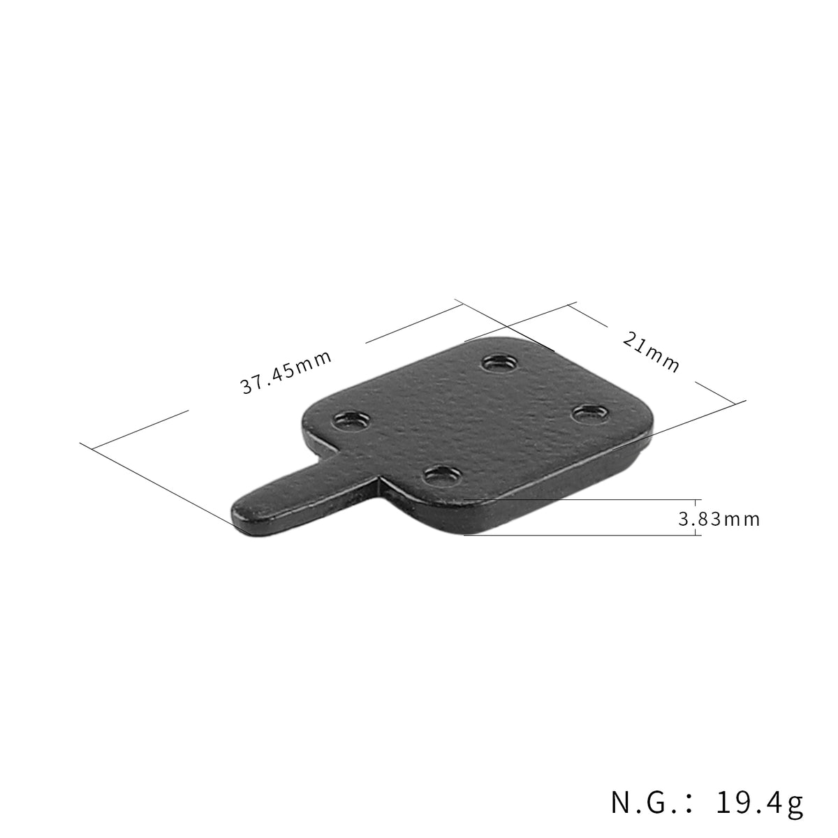 N1 Rectangular long-handled semi-metallic brake pads