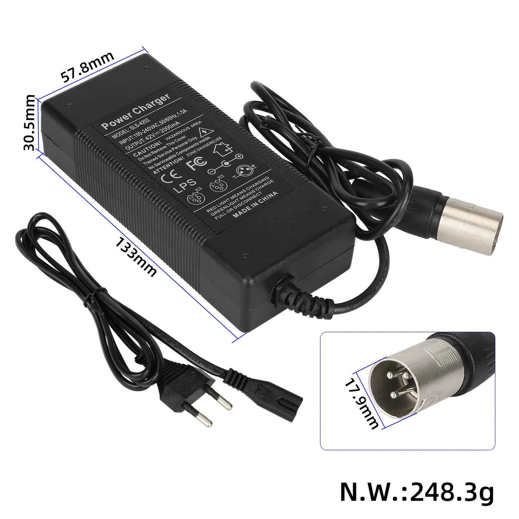 42V2A Charger with Kallon Head(EU Plug)