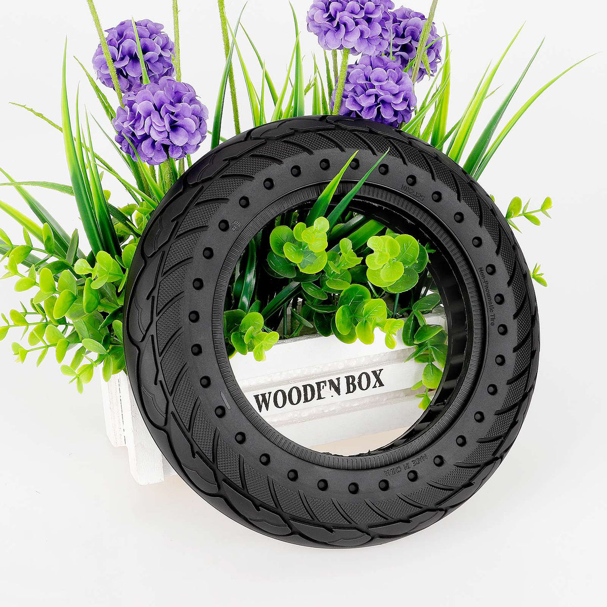 Black 10*2.125 solid tire with 36mm slot