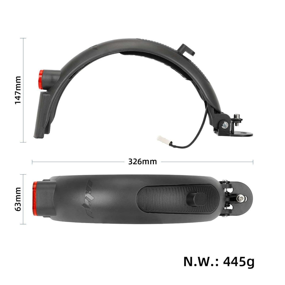 Gray Ulip Superior Rear Fender with aluminium for Xiaomi scooters