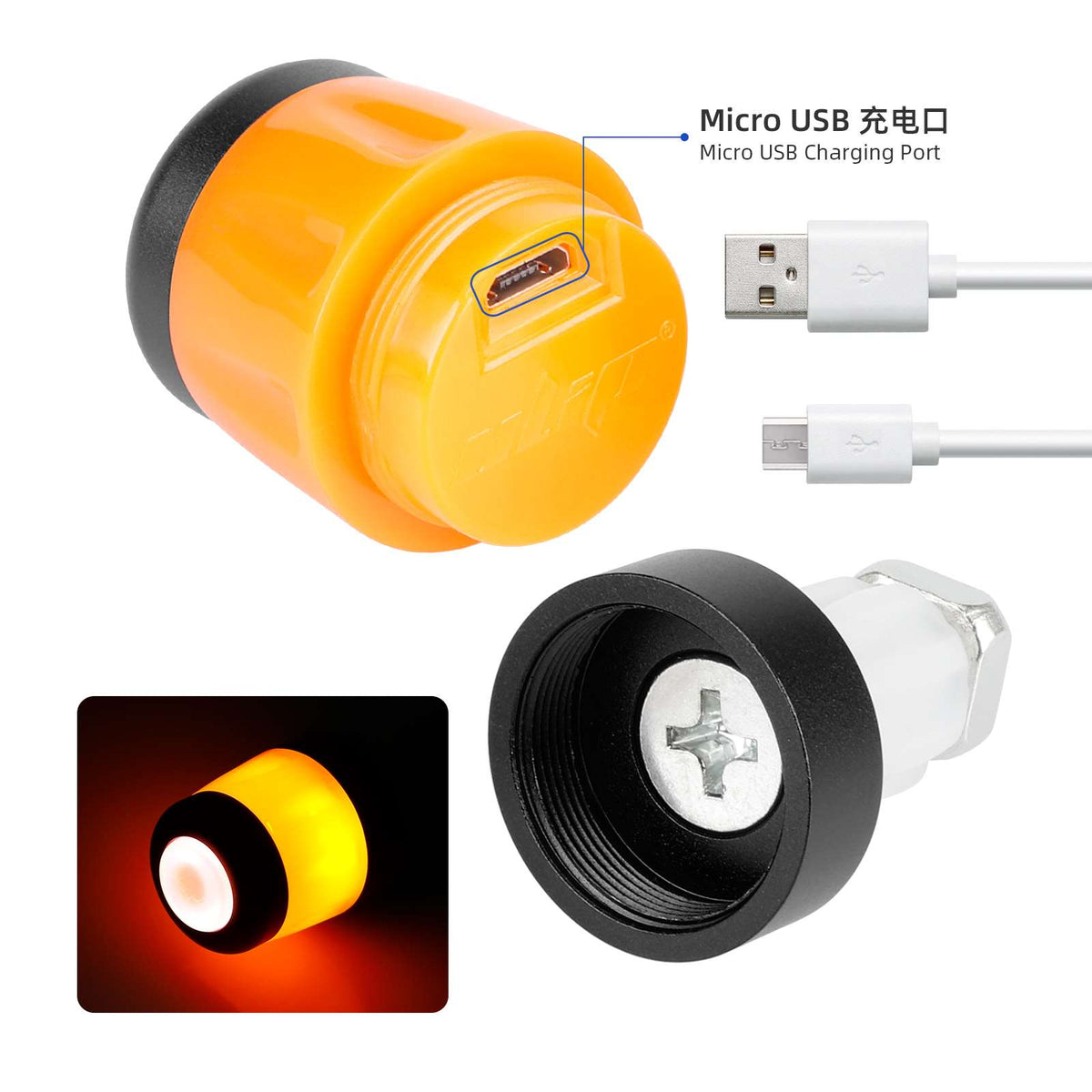 Ulip USB chargerable extender silicone grip set with light for Max G30 scooters(BBBO)