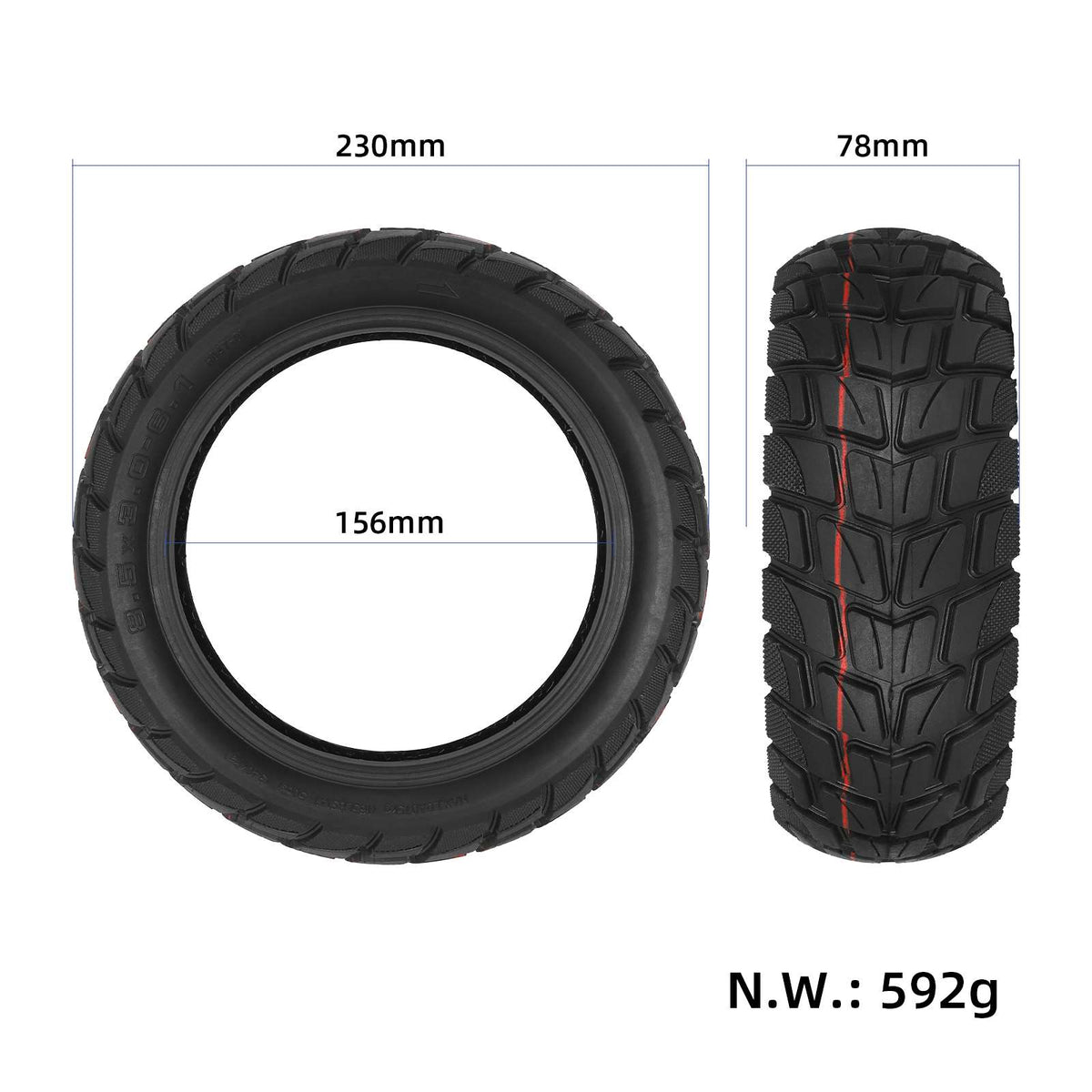 8.5*3.0-6.1 off-road outer tire with 156mm inner diameter