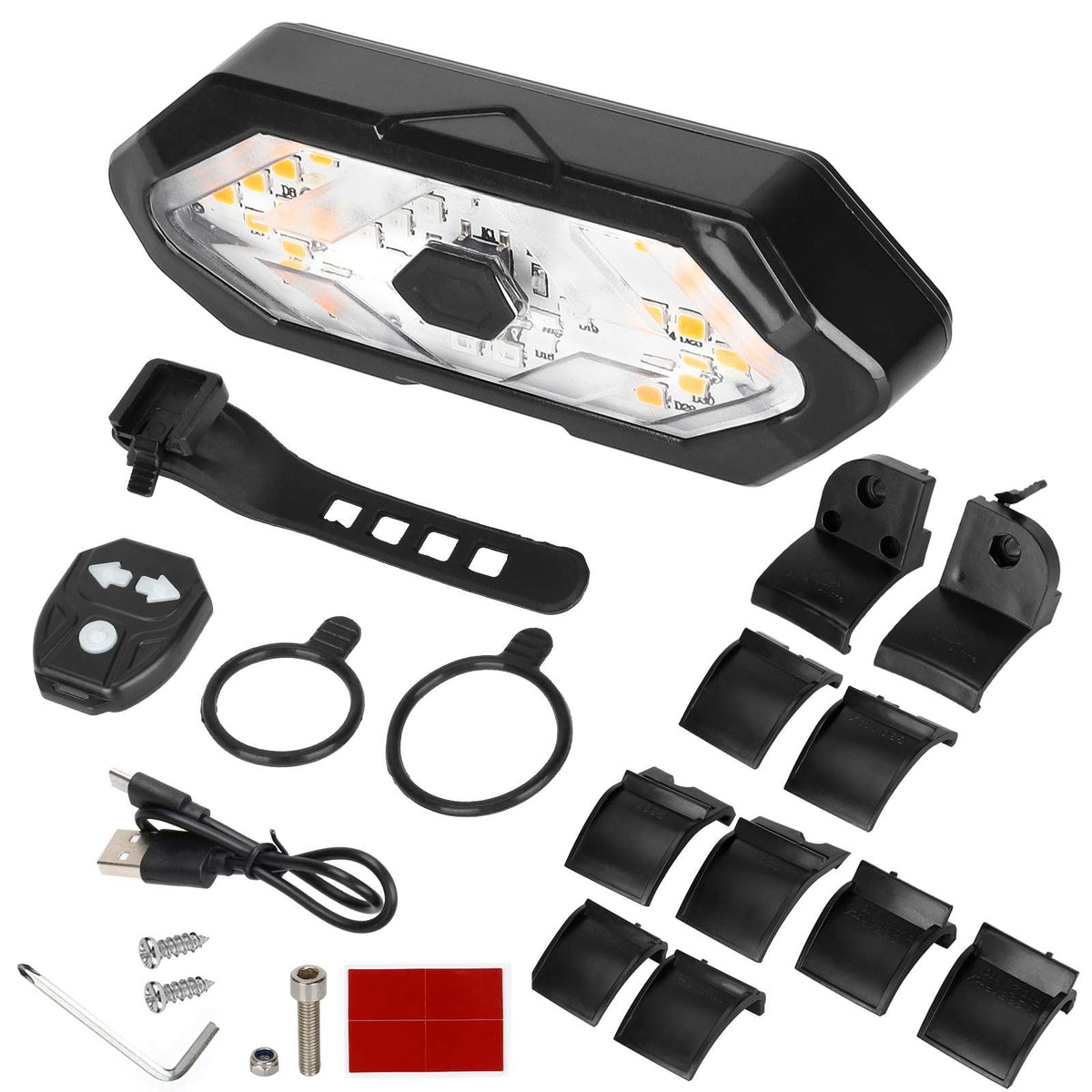 Remote control turn signal tail light with clips for Xiaomi and G30 rear fender