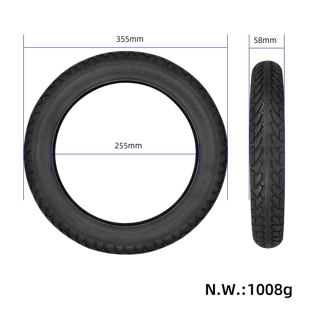 HD 14*2.125 (57-254) road tubeless tire