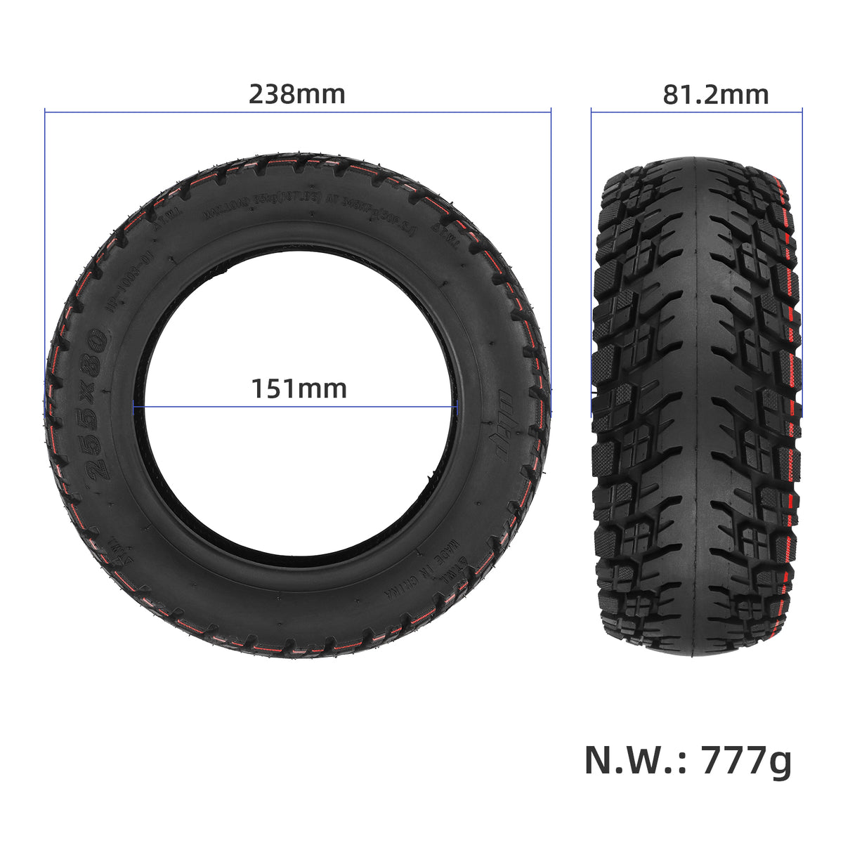 Ulip 255*80 off-road tubeless tire