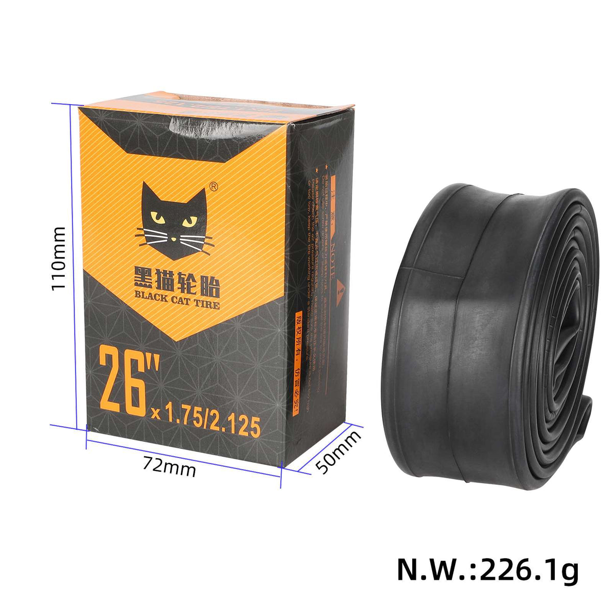 BLACKCAT 26*1.75/2.125 inner tube
