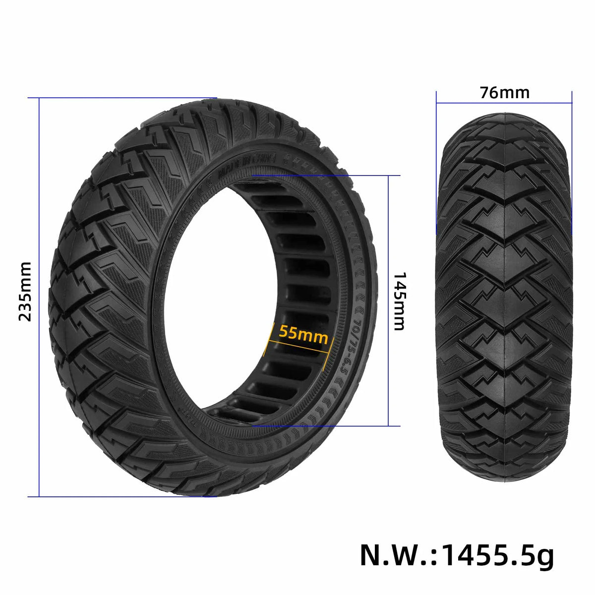 Black Ulip 70/75-6.5 off-road solid tire