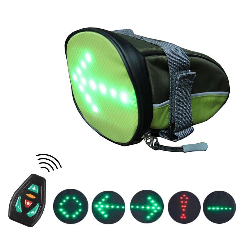 Bicycle remote LED turn signal rear bag