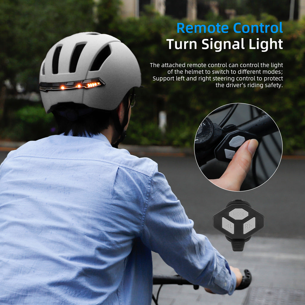 white Smart helmet with Wireless Handlebar Remote Control