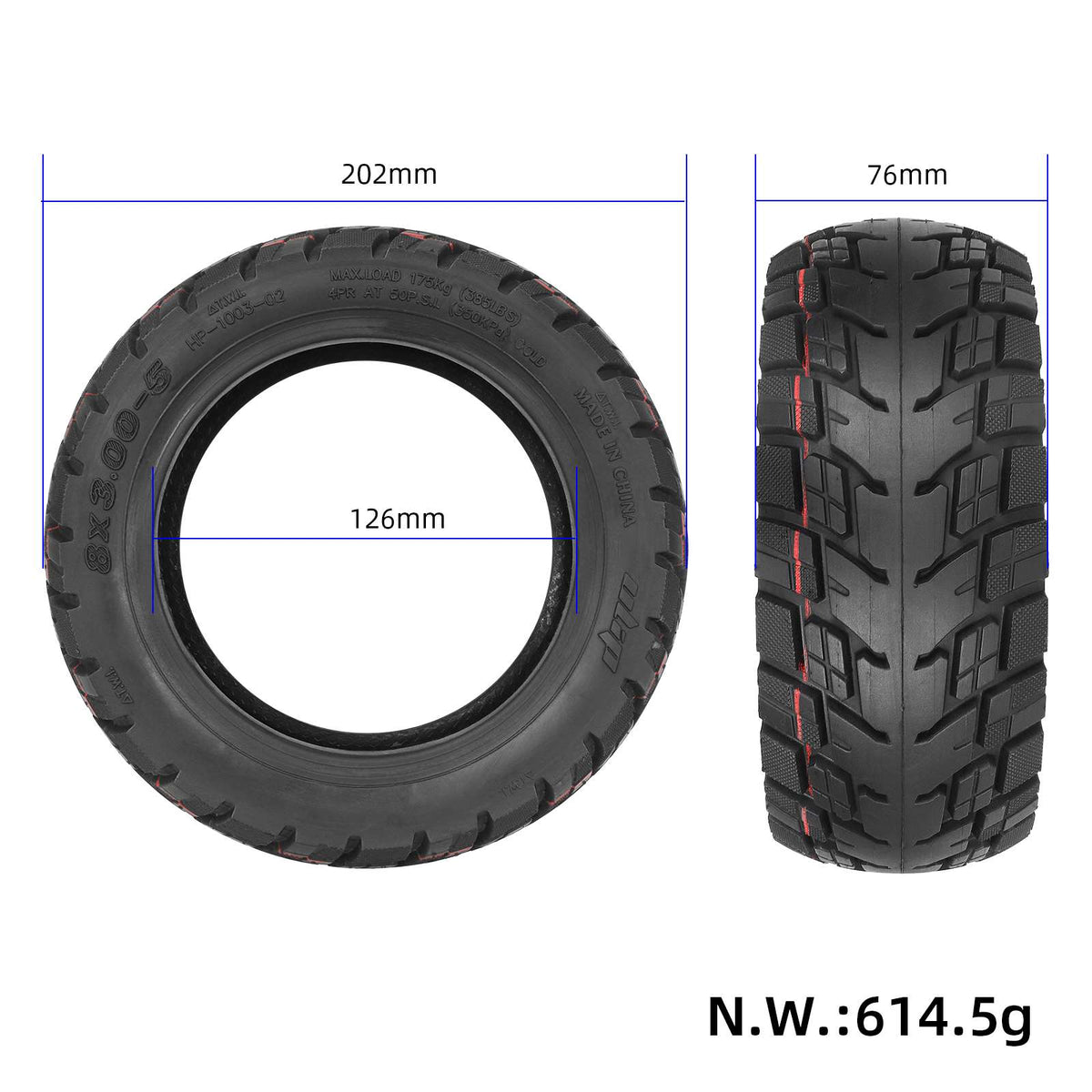 Ulip 8*3.00-5 off-road tubeless tire