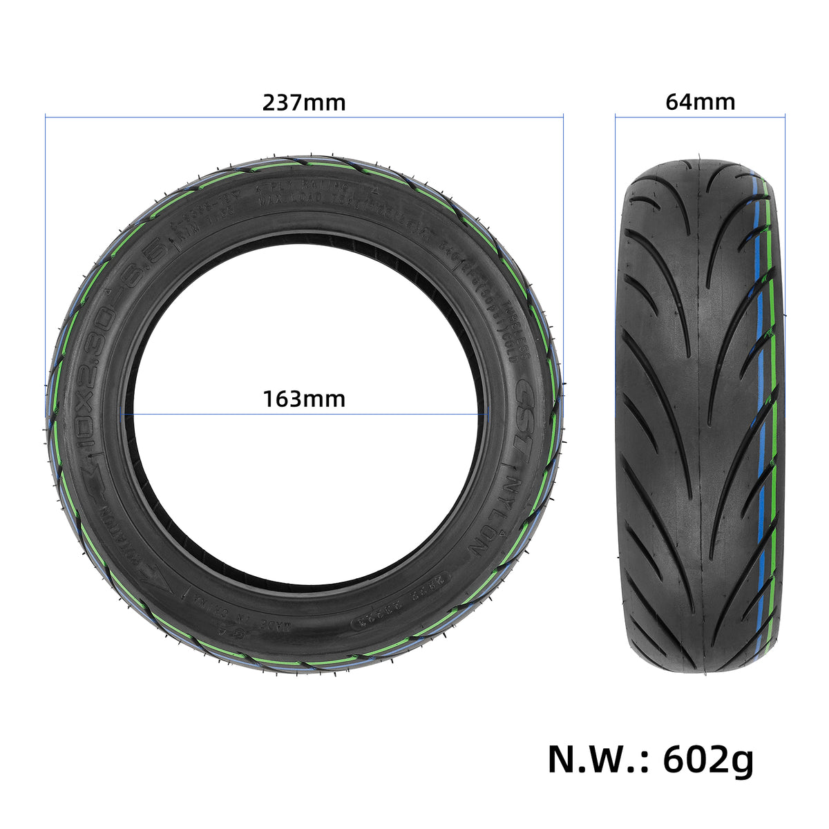 CST 10*2.30-6.5 tubeless tire