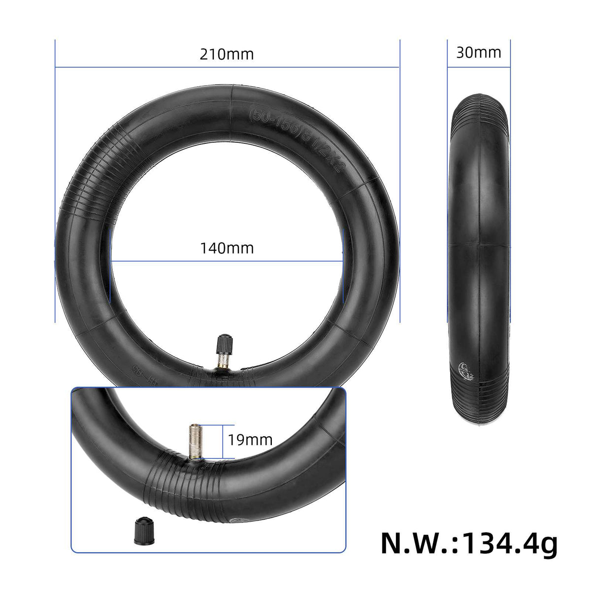reinforced 8 1/2*2 inner tube with straight valve