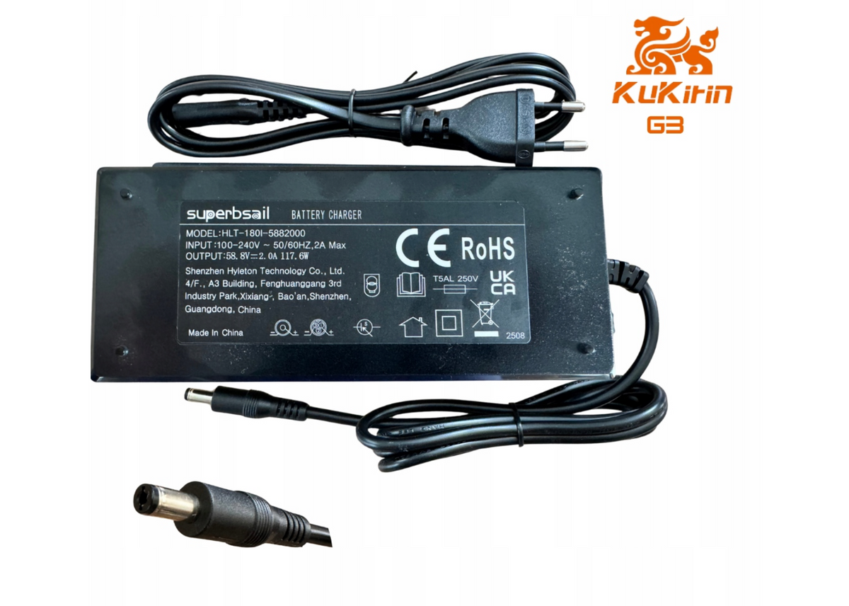 Original KuKirin G3 Charger 58.8V 2A | Genuine Fast Charger for 52V Battery