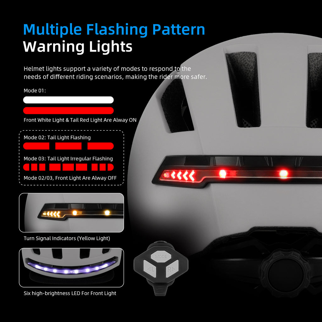 white Smart helmet with Wireless Handlebar Remote Control