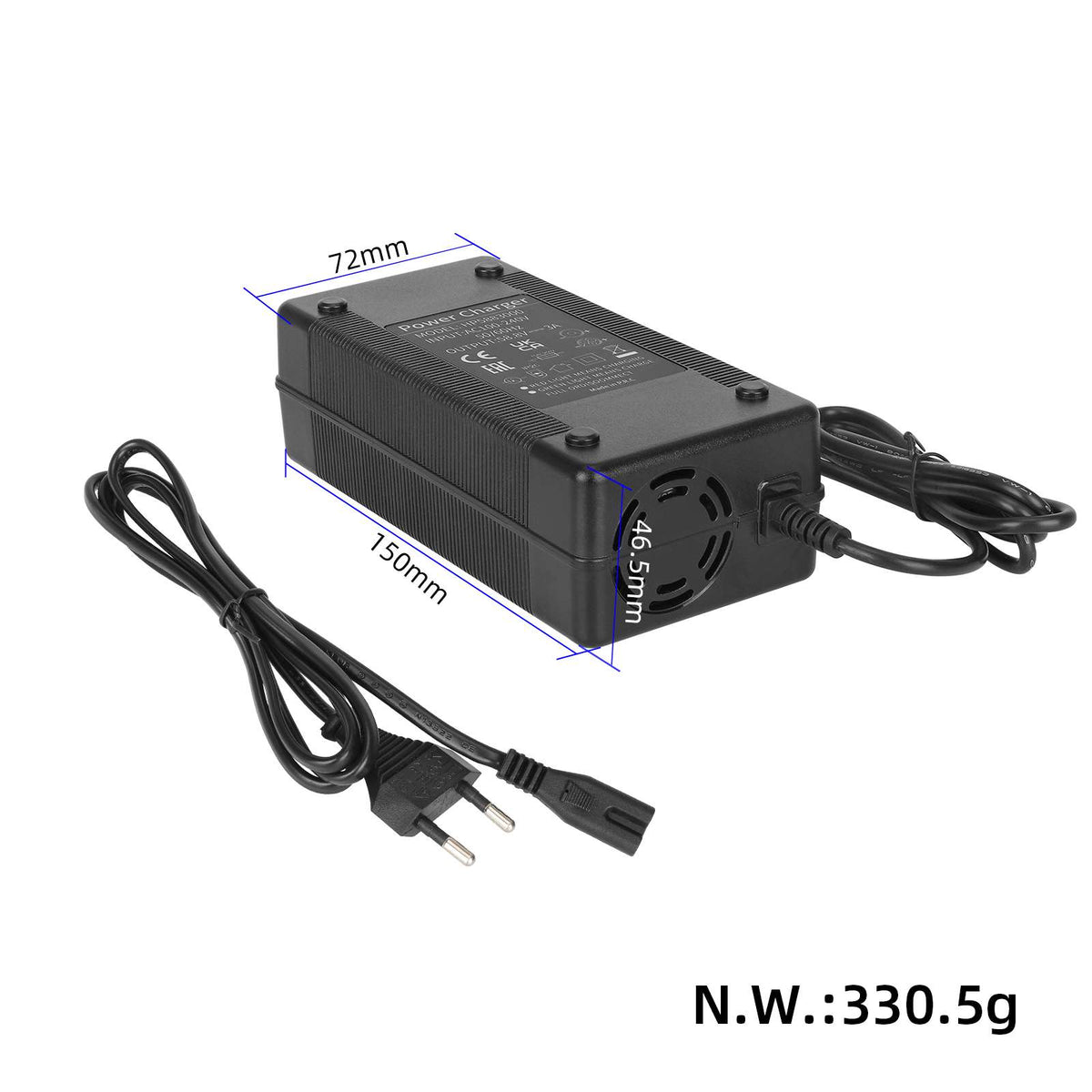 58.8V3A Charger with DC2.1(EU plug）