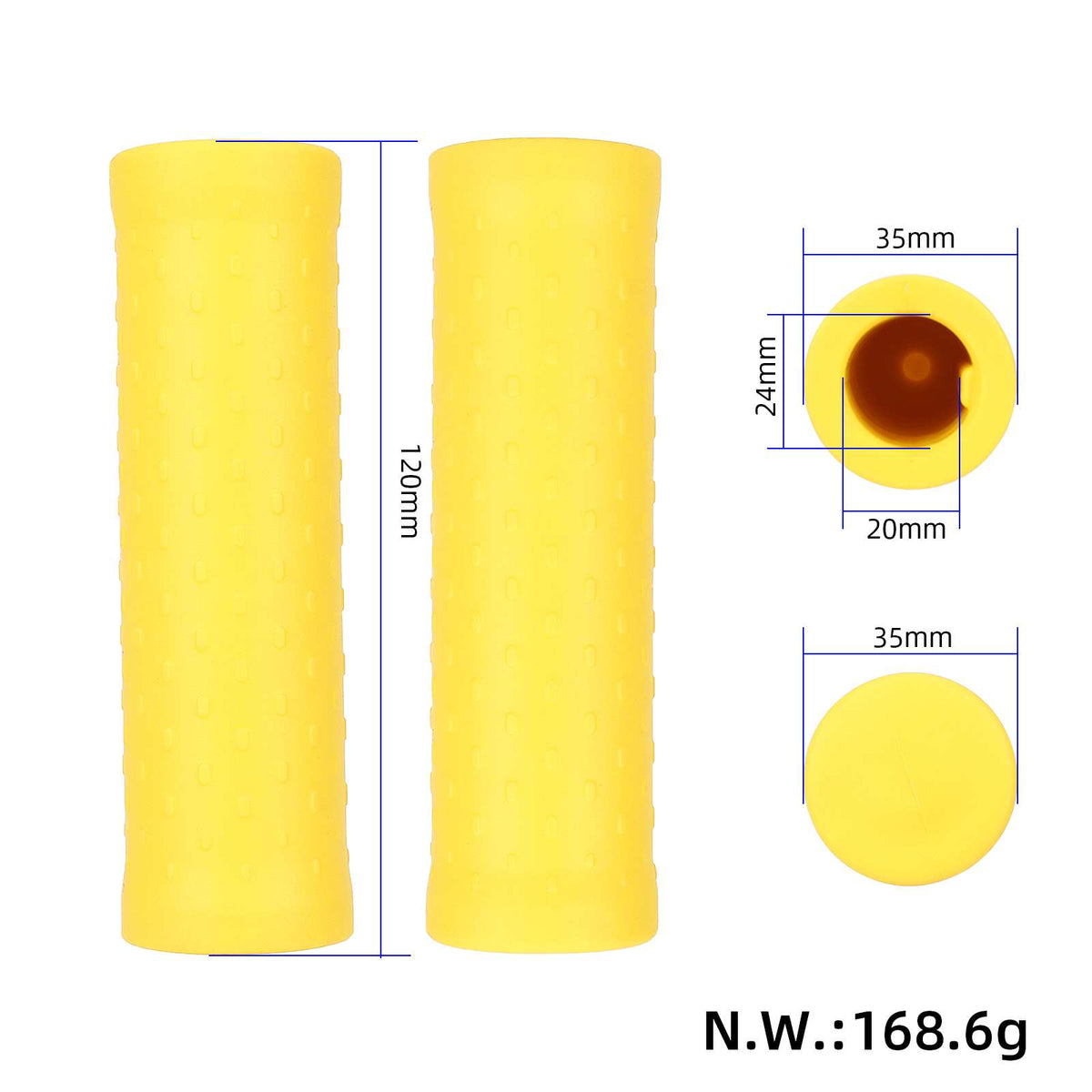 2 pcs Yellow handlebar covers for Xiaomi Pro scooters