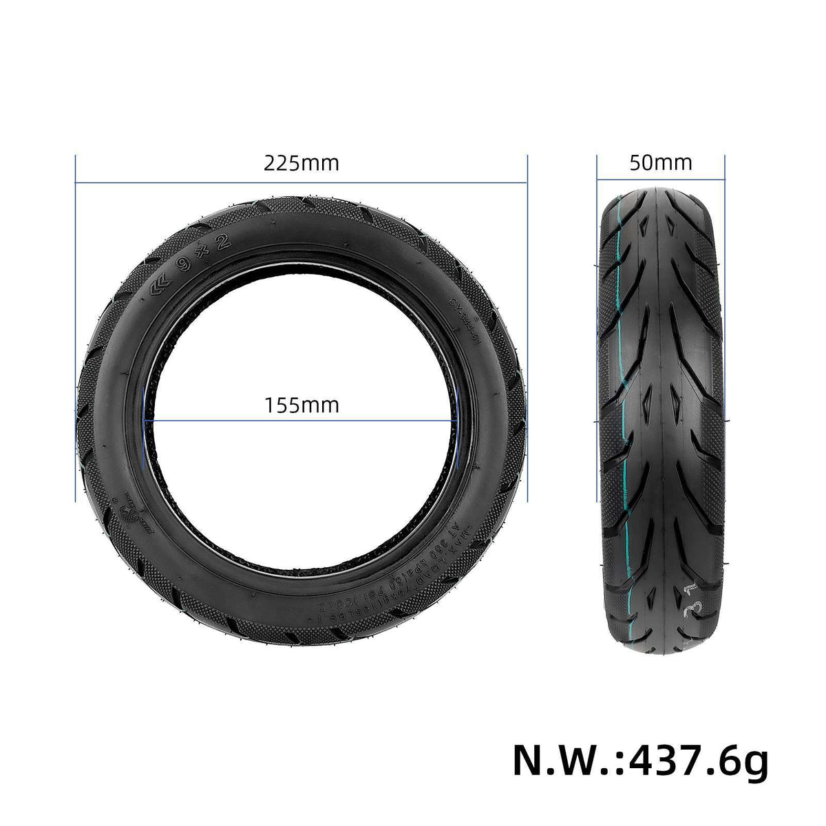 Yuanxing 9*2 tubeless tire