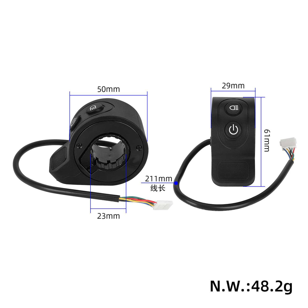 Black power throttle with light switch for HX X6X7X8 scooters