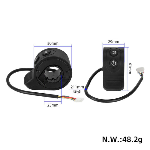 Black power throttle with light switch for HX X6X7X8 scooters