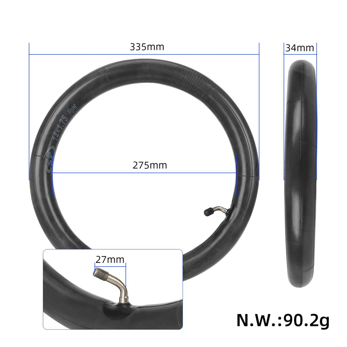 CST 14 *1.75 inner tire with 45 degree outward
