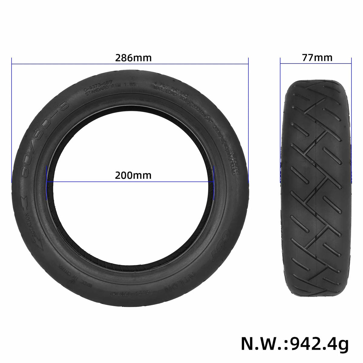 CST 60/90-8 tubeless tire