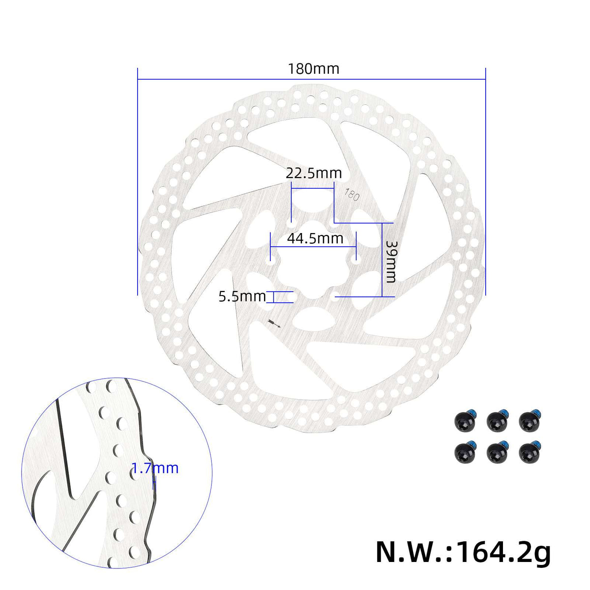 180mm brake disc with 6 holes