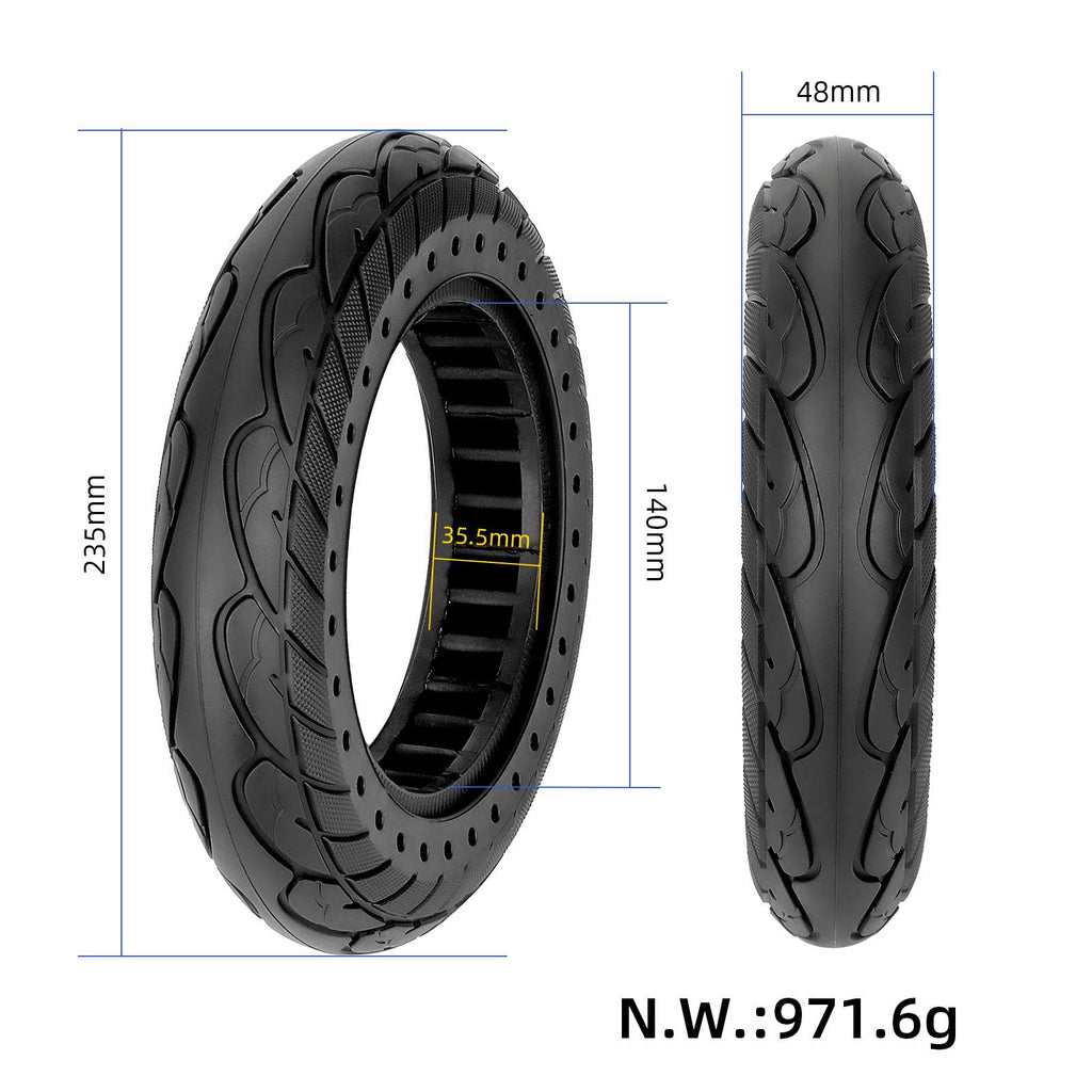 Black 10*2.125 solid tire with 36mm slot