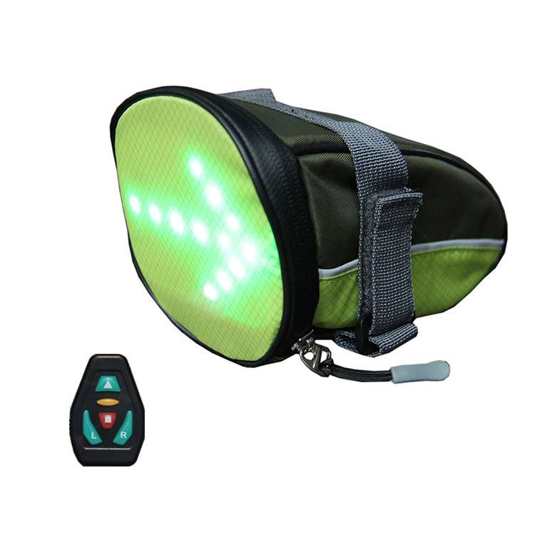 Bicycle remote LED turn signal rear bag