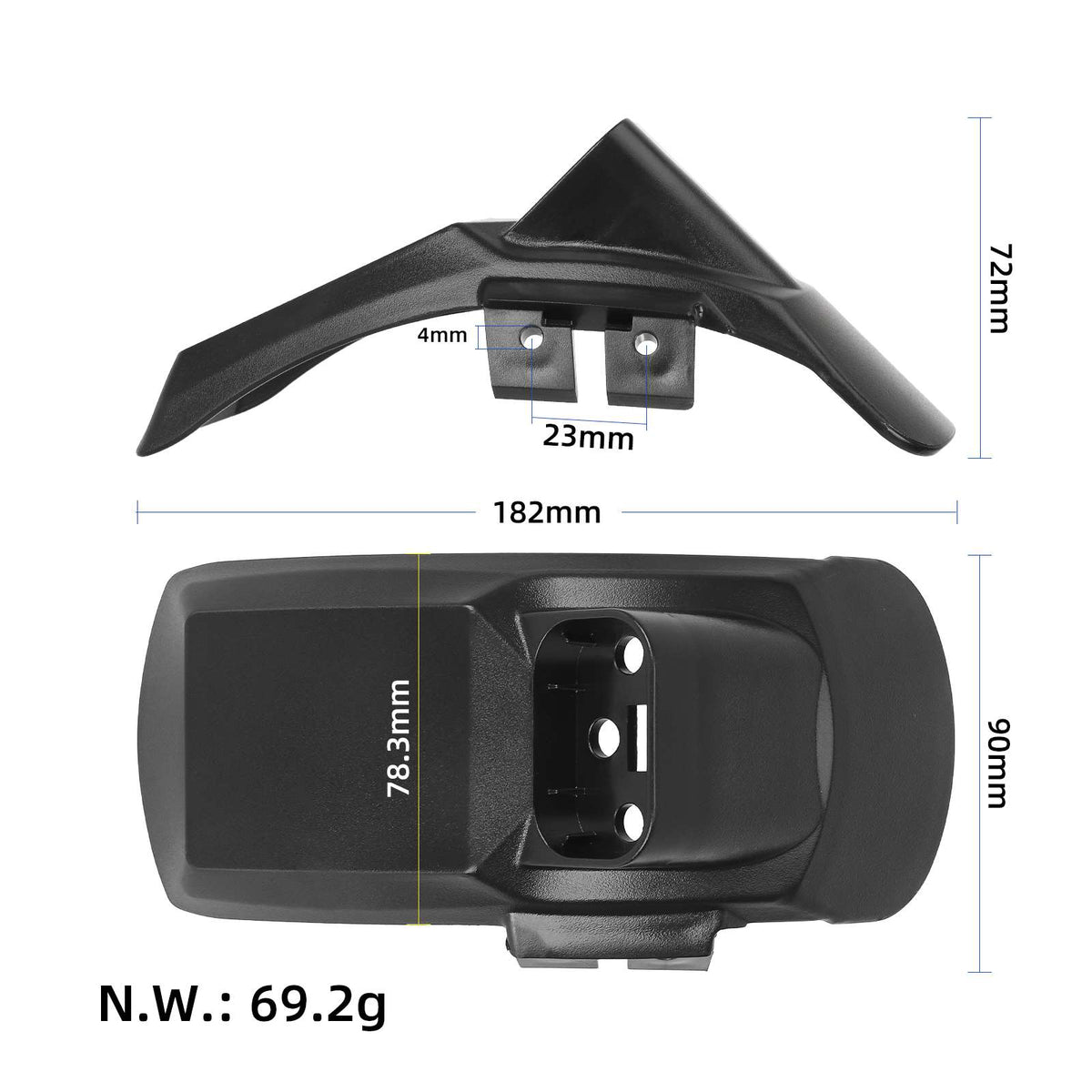 Kukirin G2 Pro DB rear fender with license plate