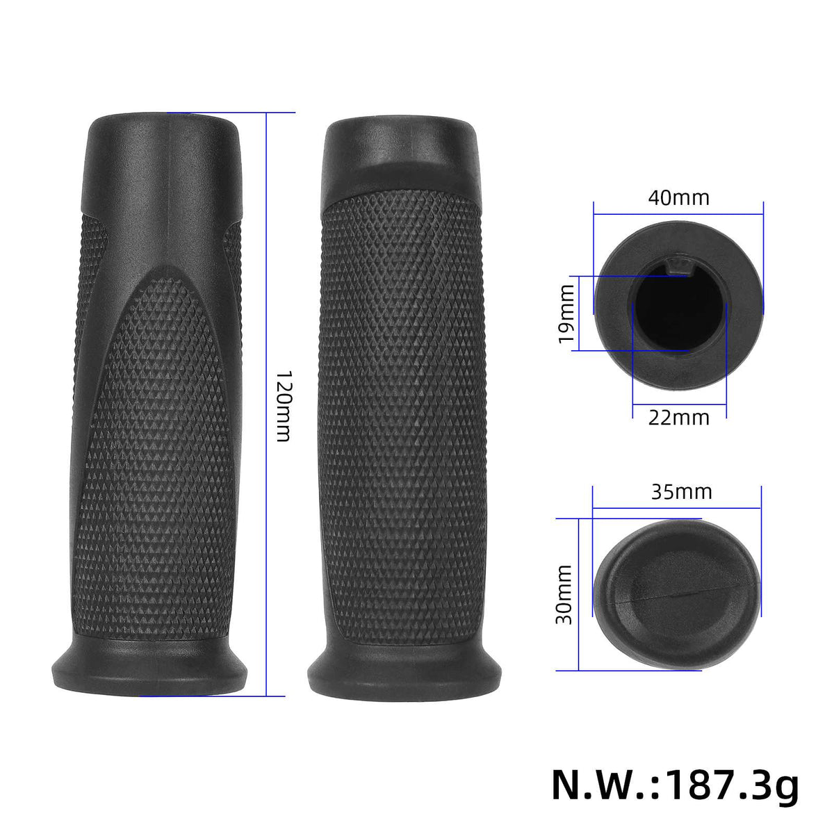 2 pcs black handlebar covers for Ninebot F30/F40 scooters